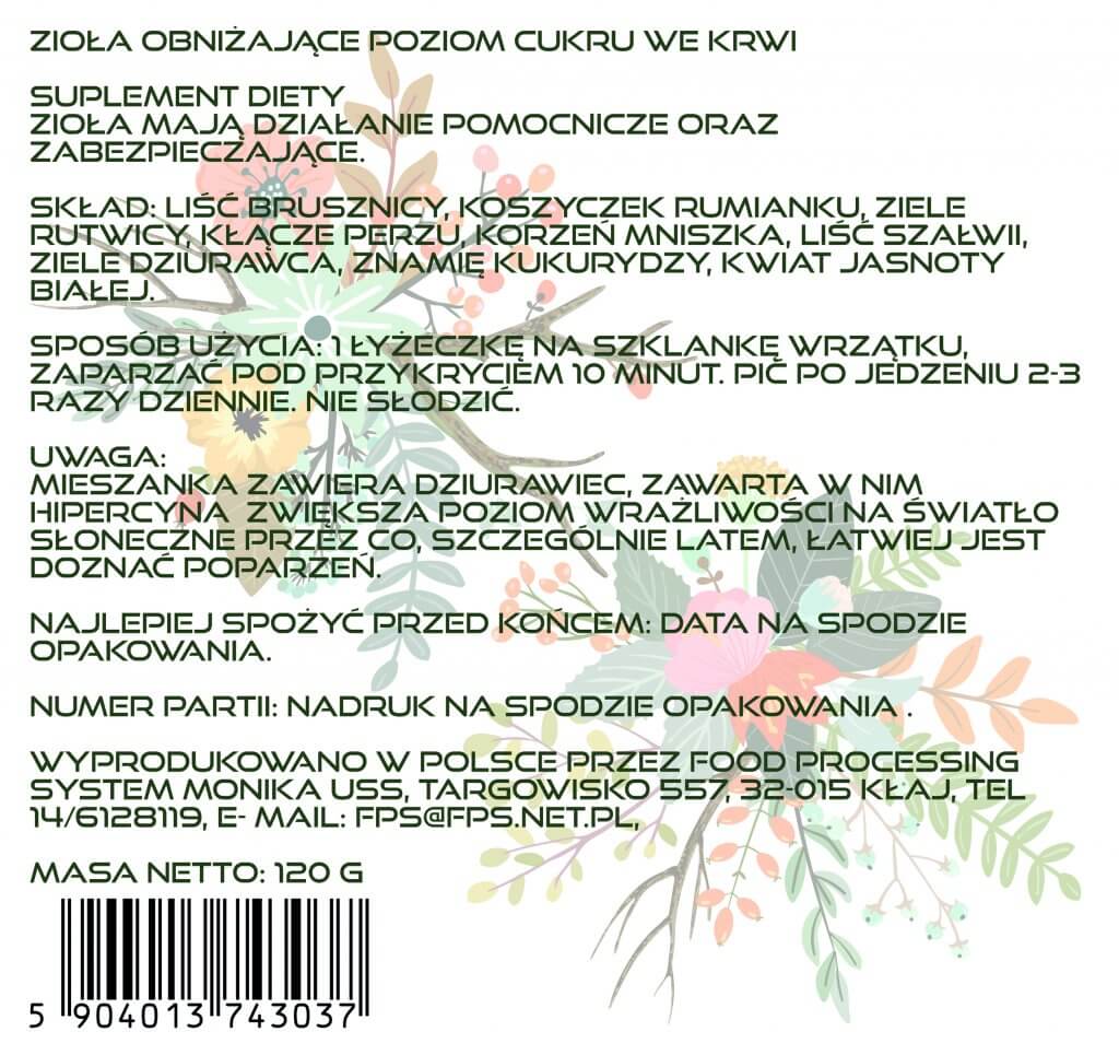FPS ZIOLA obnizajace poziom cukru we krwi skład