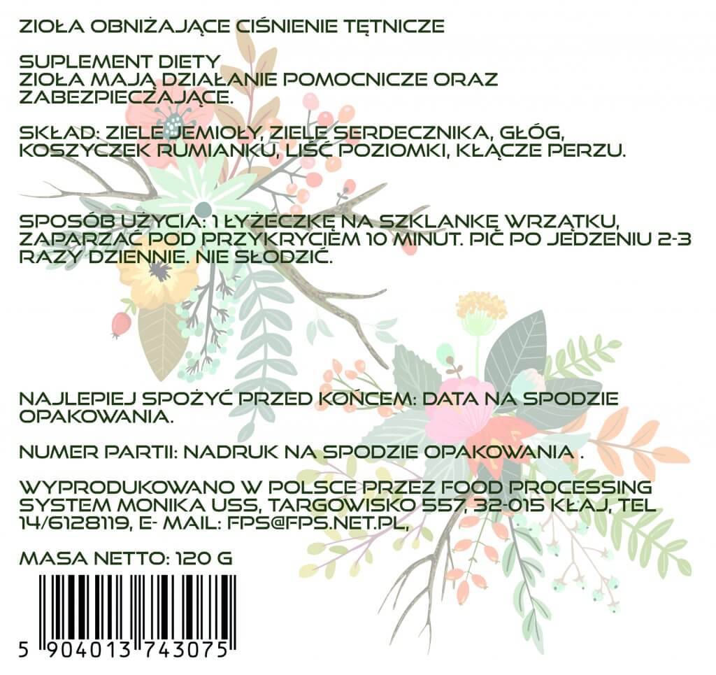 FPS zioła obniżające ciśnienie tętnicze tabelka