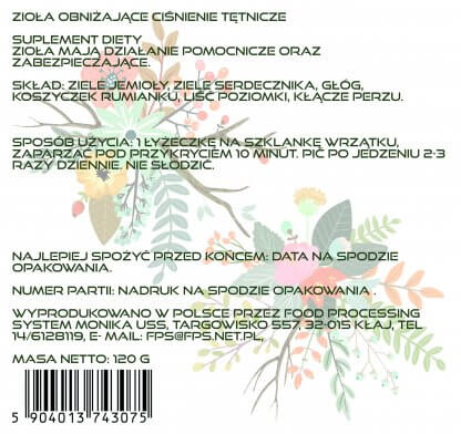 FPS zioła obniżające ciśnienie tętnicze tabelka