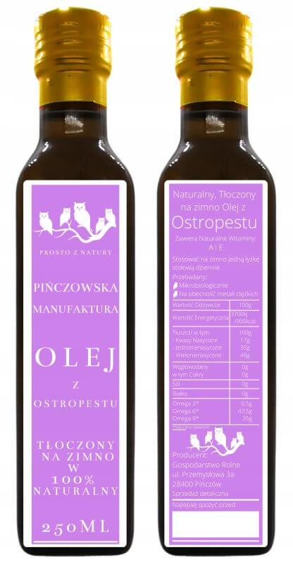 Zdrowy Olej tłoczony na zimno z Ostropestu 250ml